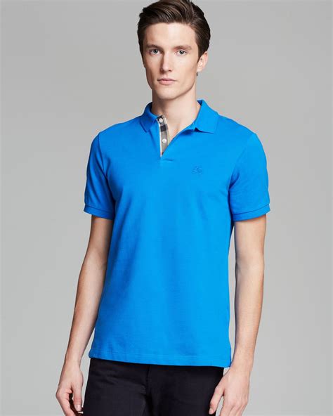 burberry men's polo blue|Burberry polo shirt men authentic.